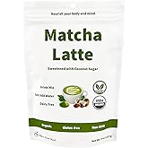 Organic Matcha Latte Powder Sweetened | Matcha | Coconut Sugar | Resealable Bag | by Cherie Sweet Heart (Matcha Latte, 8 oz)
