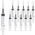 15 Pack 5ml 22Ga Plastic Syringe with Measurement for Scientific Labs, Industrial Dispensing Animal and Pet Supplies, Disposable Individually Wrapped (15, 5ml-22Ga)