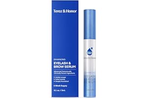 Terez & Honor Natural Eyelash Growth Enhancer and Brow Serum for Long Luscious Lashes and Eyebrows