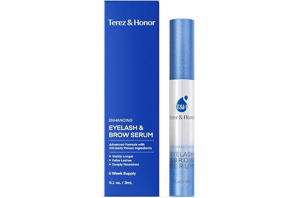 Terez & Honor Enhancing Lash & Brow Serum for Fuller, Thicker-Looking Lashes – Peptide Conditioner for Healthier-Looking Brow