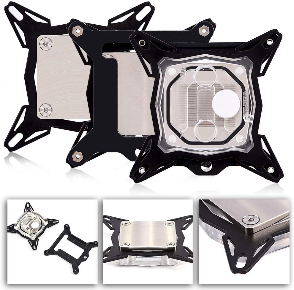 Richer-R CPU Water Cooling Block, Intel Compatible Red Copper Base, 4-Pin LED Light, Acrylic Material, default - Image 5
