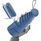 Windproof Mini Travel Folding Umbrella - UPF 50+ Sun & Rain Protection, Small Compact Lightweight Design Fits in Pocket or Bag, Eco-Friendly Fabric Wallet Umbrella for Commuter, Men Women Boys Girls