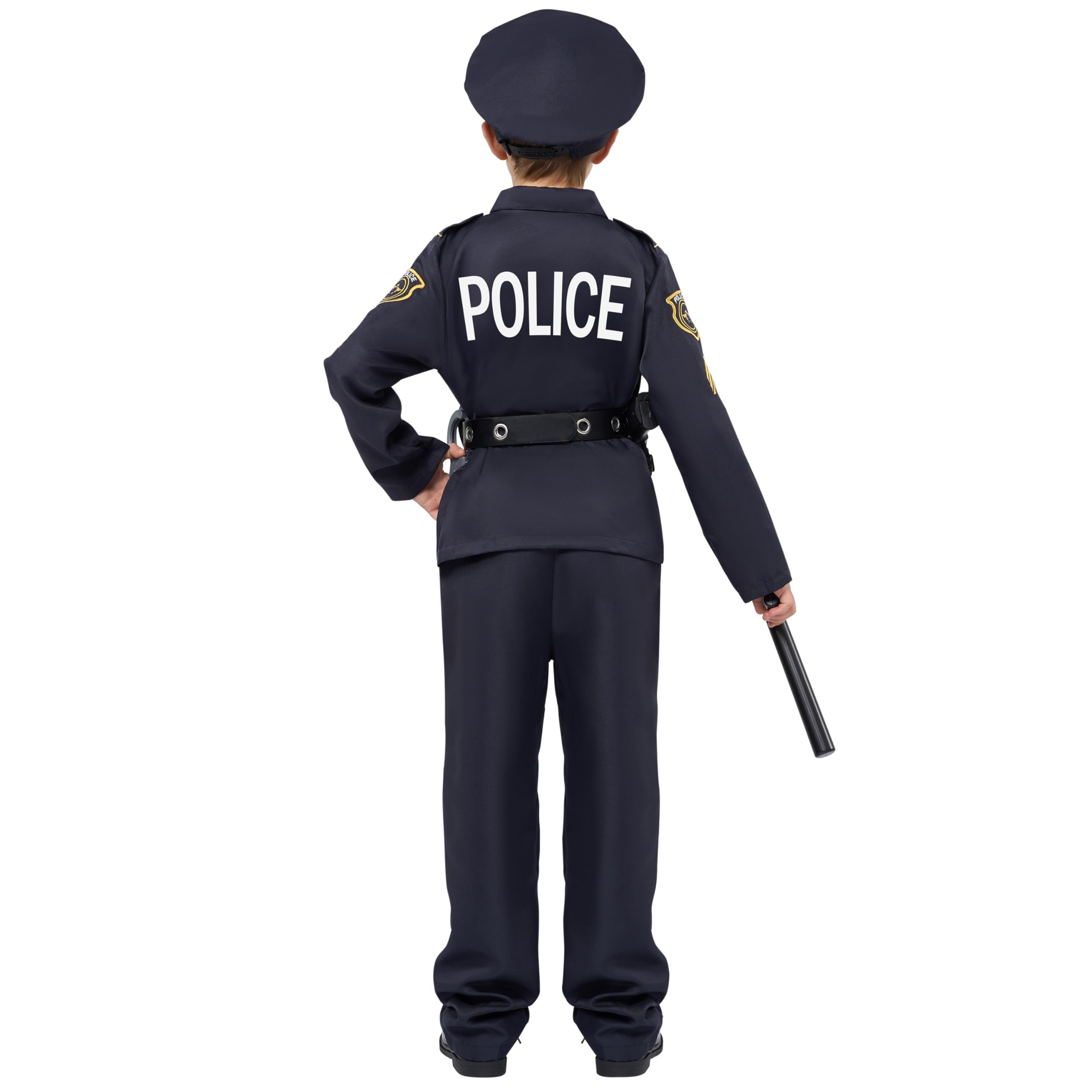 Spooktacular Creations 14PCS Halloween Police Costume for Kids, Police Officer Costume for Boys, Toddler RolePlay Party