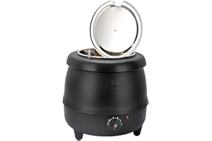 CHOLISM Commercial Soup Kettle Warmer,11 Qt Countertop Food Kettle Warmer with Hinged Lid and Detachable Stainless Steel Insert Pot for Restaurant, Party, Buffet, Catering