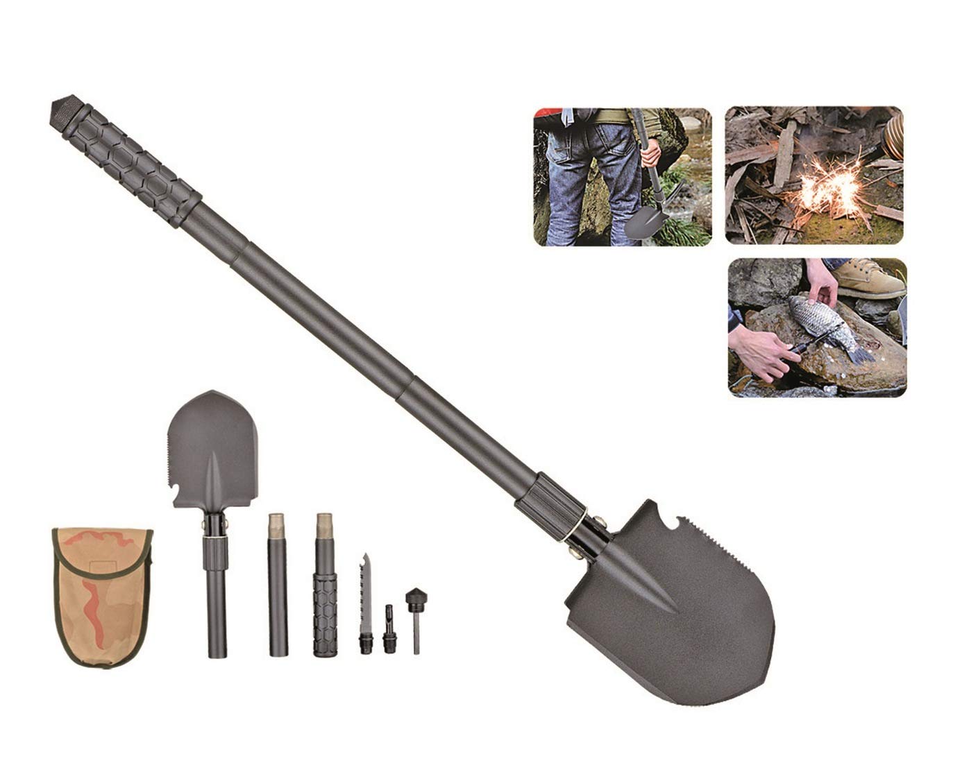 Gardening Car Emergency Etc Rainiscool Military Portable Folding Shovel