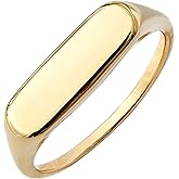 Amazon Essentials 14K Plated Sterling Silver Round Signet Ring