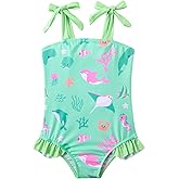 Vieille Toddler Girls Swimsuits Ruffle Bathing Suits One Piece Swimwear 2-6T