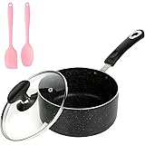 RATWIA 2.5 Quart Saucepan with Lid,Ultra Nonstick Sauce Pan 2.5Qt Small Pot with Glass Lid,Great for Home Kitchen Restaurant,