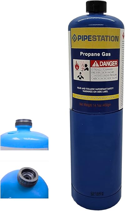 Pipestation 400g Propane Gas Bottle Disposable Cylinder for Plumbers Jet Burners
