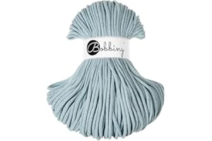 Bobbiny Premium 5mm Braided Macrame Cord (Misty) 108yds/330ft (100% Recycled Cotton)