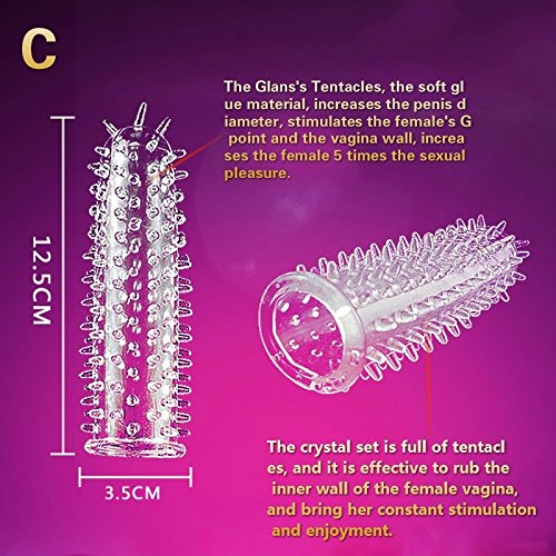 sandywident The Stimulation of Sex Toys Condoms Fashion Man's Sex Toy Crystal Lengthen Condoms Extend Time Increase Can Be Reused