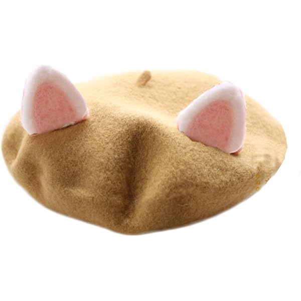Amazon.com: Zasy Cat Ears Handmade Beret Vintage Artist Hat 