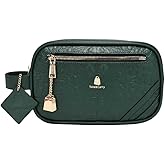 Tote&Carry Apollo 2 Faux Crocodile Skin Toiletry Bag for Women & Men, Personal Item Travel Pouch for Hygiene, Shaving, Makeup, Cosmetic & Medicine Organizer, Water-Resistant (Emerald Green)