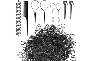 1000 pcs Small Elastic Hair Bands Elastics kids Rubber Band Ties Topsy Tail Tools Ponytail Maker Clip Cutter Remover Pony Pic