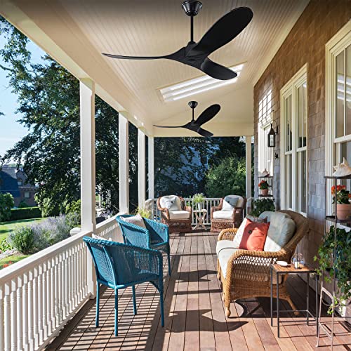 XCWIIE Modern Ceiling Fan No Light 60" Outdoor Ceiling Fans Black