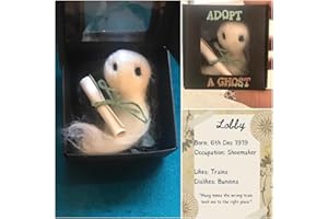 kdhgoo Adopt A Ghost Decorations, White Wool Feltes Ghostes and Tiny Scroll Set Halloween Wool Feltes Spookyes Doll Funny Gift for Friends and Family Who Love Ghostes Stories