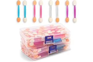 120PCS Eyeshadow Brush with Box, Eyeshadow Applicators Double Sided Sponge Applicator Eyeshadow Sponge Brush, Eye Makeup Tool