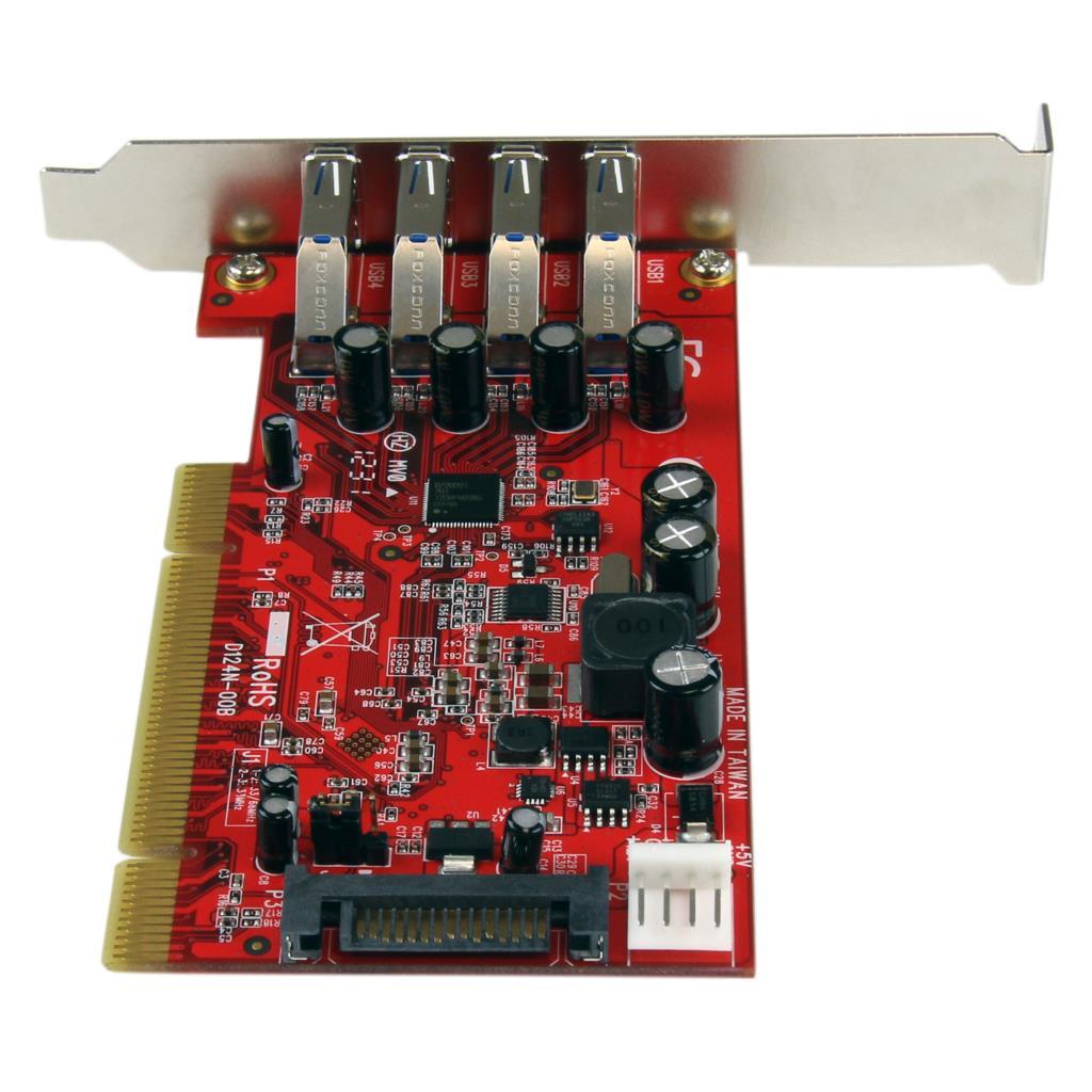 StarTech 4 Port PCI SuperSpeed USB 3.0 Adapter Card with SATA/SP4 Power