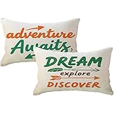 ULOVE LOVE YOURSELF Set of 2 Arrows Throw Pillow Case Cushion Cover Home Decorative Lumber Pillowcases 12×20 Inch (Adventure Awaits,Dream Explore Discover)