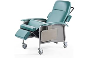 VEVOR Geri Chair Recliner, 4-Position Reclining Geri Chair with 2 Trays, 250 lbs Capacity Trendelenburg Medical Recliner Chair with 4 Wheels for Hospital, Nursing Home, Geriatric Home Care