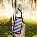 Solar Charger 24000mAh Power Bank High Capacity Solar Power Bank with USB Fan and 3 USB Port External Portable Charger for iPhone, iPad, Samsung, HTC, and other Tablet (Black-Red)