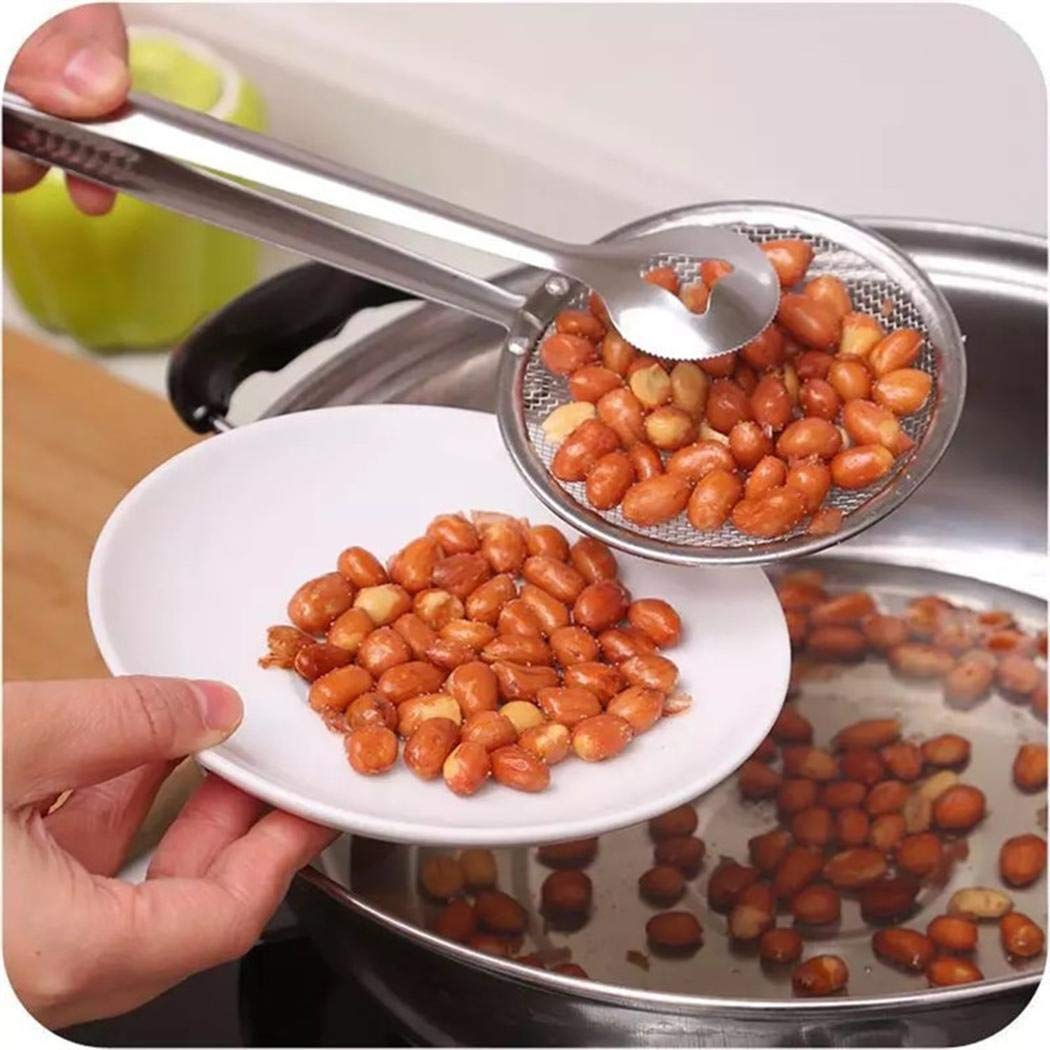 Hotstype New Kitchen Multi-functional Filter Spoon with Clip Food Oil-Frying BBQ Salad Filter Outdoor Cooking Tools & Accessories