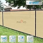 6' x 50' Privacy Screen Fence in Beige, Commercial Grand Mesh Shade Fabric with Brass Gromment Outdoor Windscren - Custom Size Available