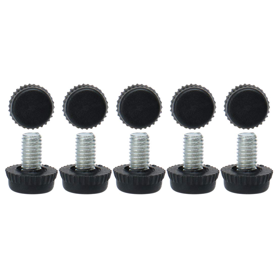 Sourcingmap M6 x 10 x 15mm Leveling Feet Adjustable Leveler Floor Protector Cover Pad for House Furniture Desk Table Chair Leg 10 Pack
