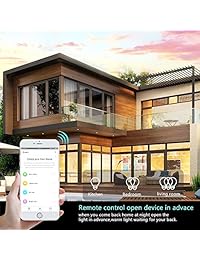 Interruptor de luz inteligente WiFi, funciona con Alexa,  Home, control inalámbrico, necesita cable neutro blanco sin concentrador, 2 Gang, Blanco