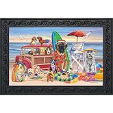 Briarwood Lane Dog Days of Summer Doormat Indoor Outdoor Beach Scene Dog Humor 18" x 30"
