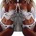 haoricu Lingerie Set, 2020 Women Fashion Lingerie Lace Babydoll Underwear Bra+Pants Set (A White, S)