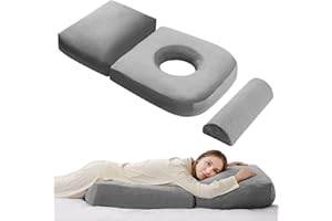 Pregnancy Pillows for Sleeping, 44.5 Inch Pregnancy Massage Pillow Full Body Pillow with Leg Pillow & Removable Cover - Suppo