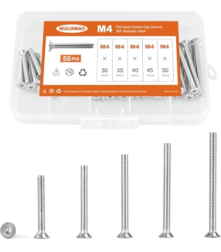 25pcs M6-1.0 X 10mm Flat Head Socket Cap Countersunk Bolts, 10.9 Grade Grade Carbon,Hex Drive Flat Head
