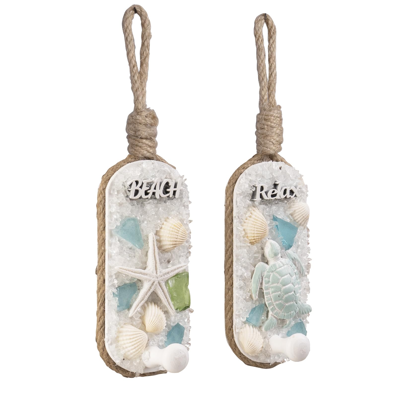 Photo 1 of pechpell 2 Pcs Beach Decorative Wall Hook, 9.3x2.6 Inch 3D Starfish Sea Turtle Seashell Wall Hanging Decor Art, Ocean Nautical Coastal Theme House Bathroom Bedroom Room Home Decoration