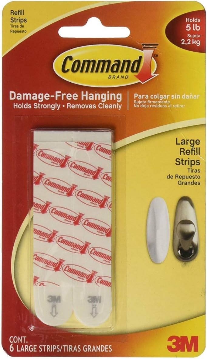 3M Command 6 Large Replacement Strips for Damage-Free Hanging