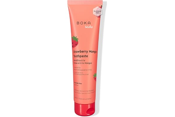 Boka Fluoride Free Toothpaste, Nano Hydroxyapatite, Training Toothpaste - Strawberry Mango Flavor, 4 Fl Oz (113g) 1Pk