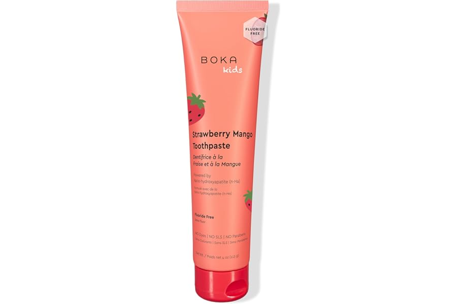 Boka Fluoride Free Toothpaste Nano Hydroxyapatite Toothpaste – Strawberry Mango Flavor, 4 oz 1Pk US Manufactured