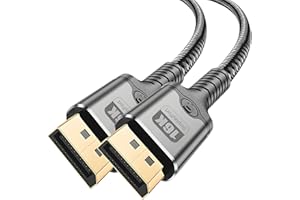 MaxRenard DisplayPort Cable. A high-Speed Gold-Plated Cable, Suitable for Gaming Monitors, Graphics Cards, TVs, Personal Computers, and laptops. (16K-1Pack, 1M)