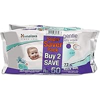 Himalaya Gentle Baby Wipes - 72 Pieces (Pack of 2)