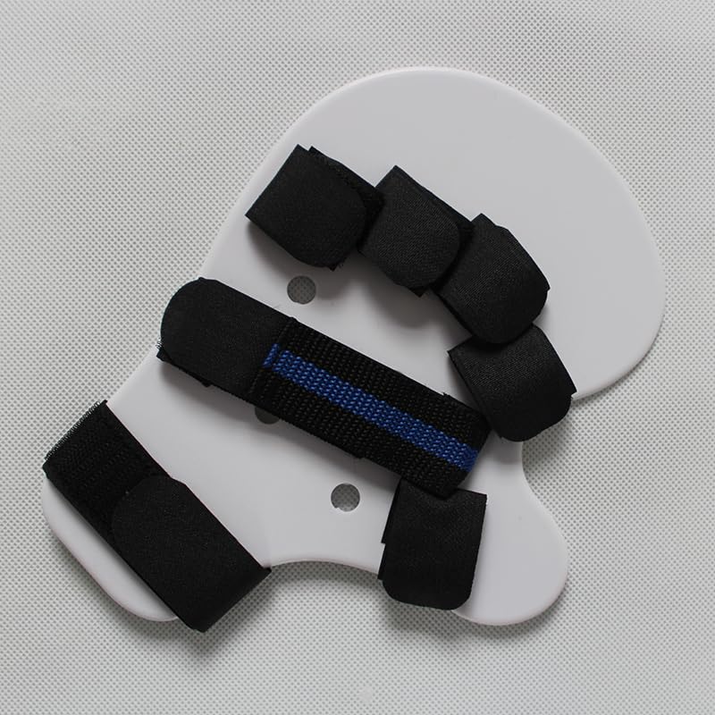 Photo 1 of Finger training device Hand brace stroke Hand straightener splint for bent fingers hand splints for straightening fingers Resting hand splint Splint Finger Training Stroke Device (White Left Hand)