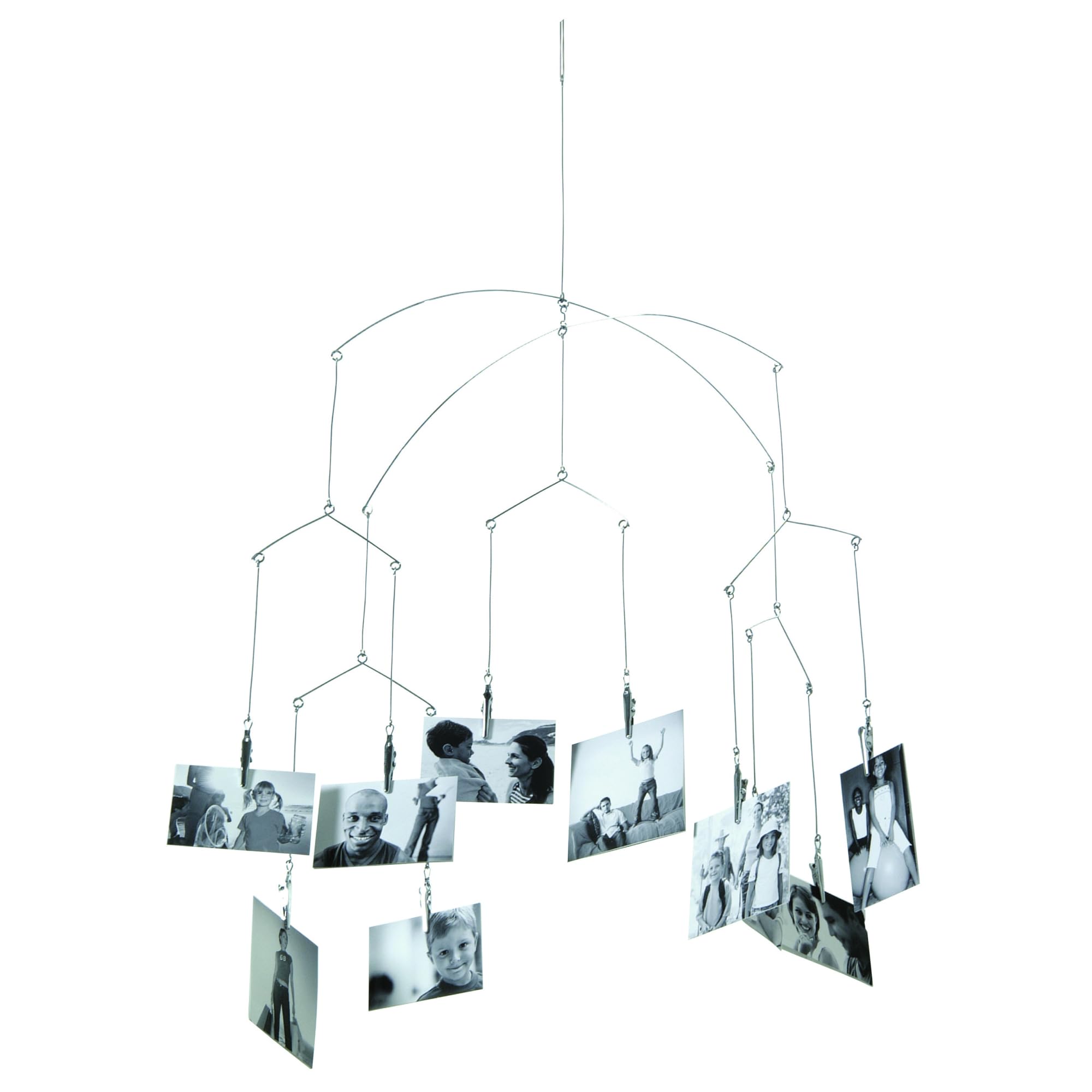 Kikkerland MH16 Steel 10-Clip Photo Mobile - Silver — image 1