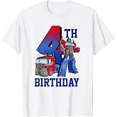 Transformers Optimus Prime 4th Birthday Gradient Fill Poster T-Shirt