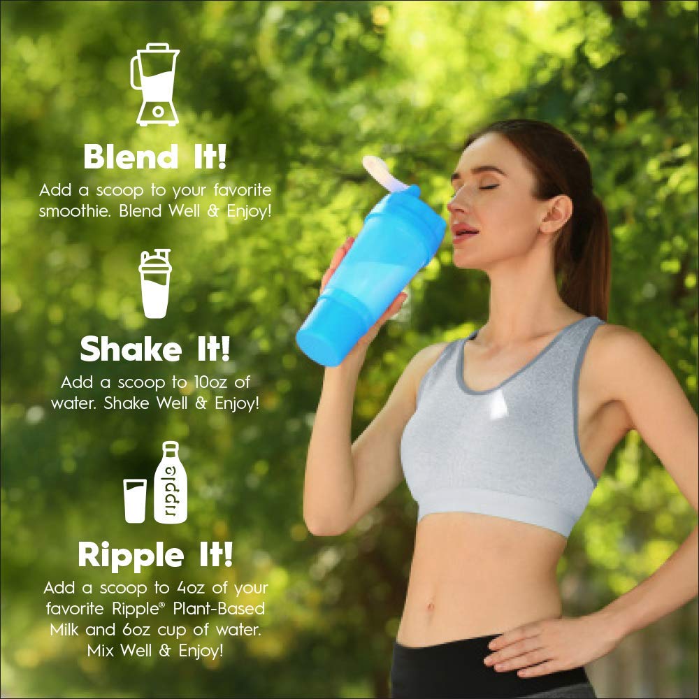 Ripple Vegan Protein Powder, Vanilla | 20g Clean Plant Based Pea Protein | Non-GMO, Non-Dairy, Soy Free, Gluten Free, Lactose Free | For Smoothies, Shakes, Workout Recovery and Meal Replacement: Grocery & Gourmet Food