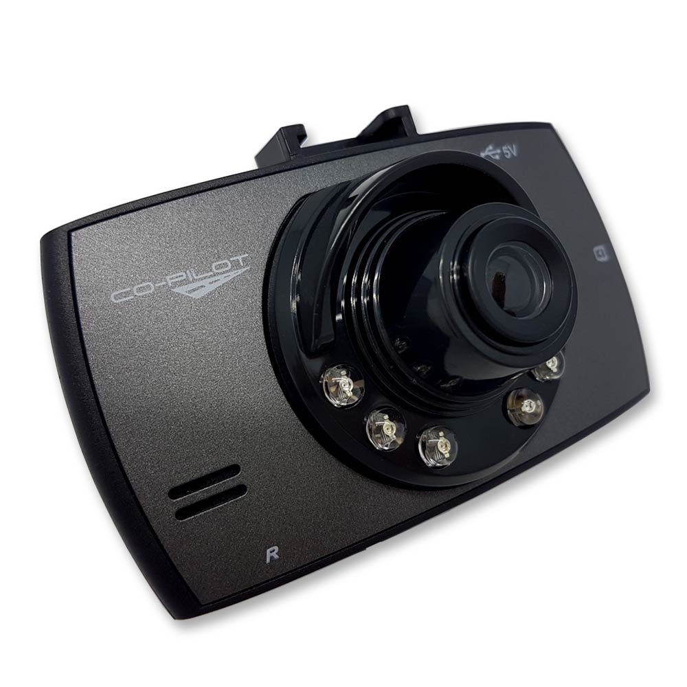 Co-Pilot CPDVR1 720p Dashcam Video Recorder with 2.4 inch HD LCD Display, Accident and Motion Detection Technology and 90 Degree Wide-Angle Lens, Black