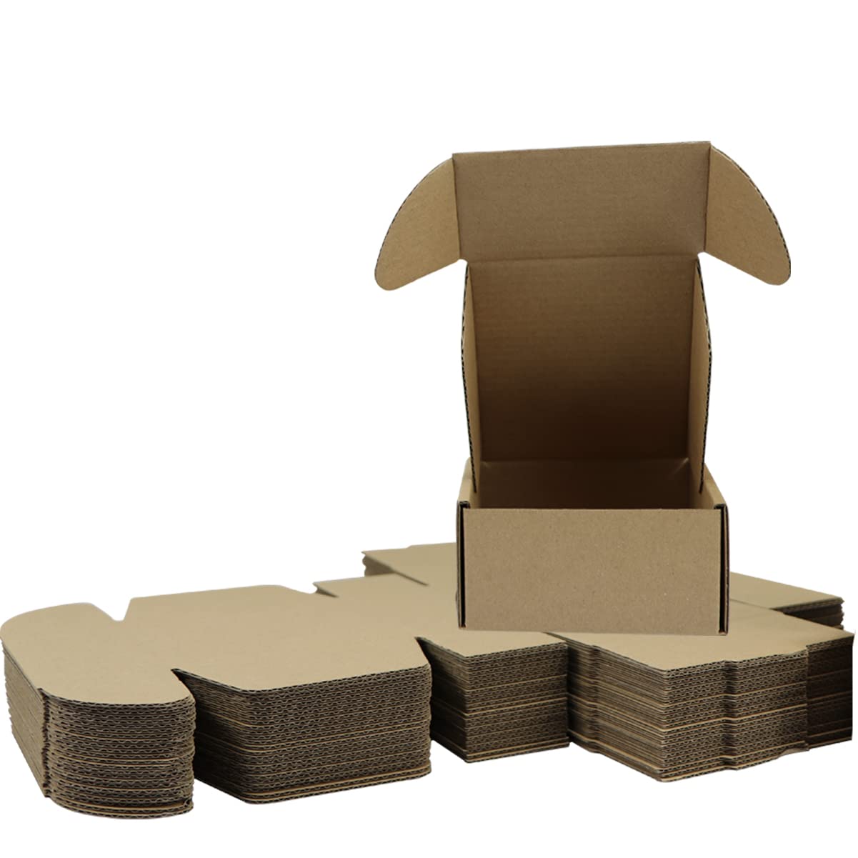 ZhaoCo 25 Pack Corrugated Cardboard Shipping Boxes, 10x10x5cm(4"x4"x2") Small Shipping Boxes Cardboard Boxes for Gifts, Brown