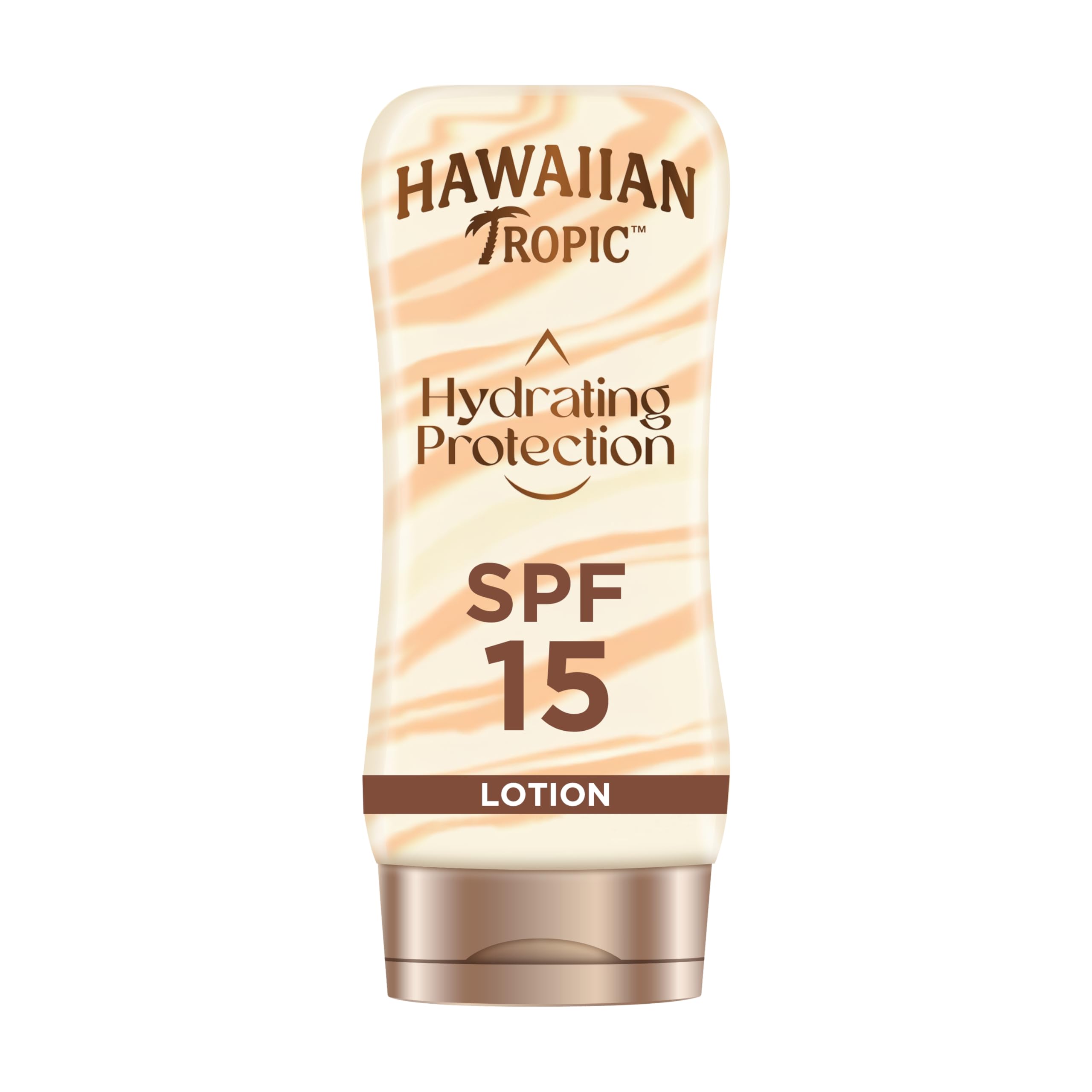 Hawaiian Tropic Hydrating Protection Sunscreen Lotion, Water Resistant SPF 15 UVA + UVB Protection Suncream, 12-Hour Moisturising Sun Lotion with Cocoa and Shea Butter, 180 ml