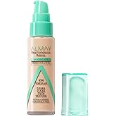 Almay Clear Complexion Acne Foundation Makeup with Salicylic Acid, Medium Coverage, Soft Matte Finish, Hypoallergenic, Cruelty- & Fragrance-Free, Dermatologist Tested, 099 Porcelain, 1 fl oz