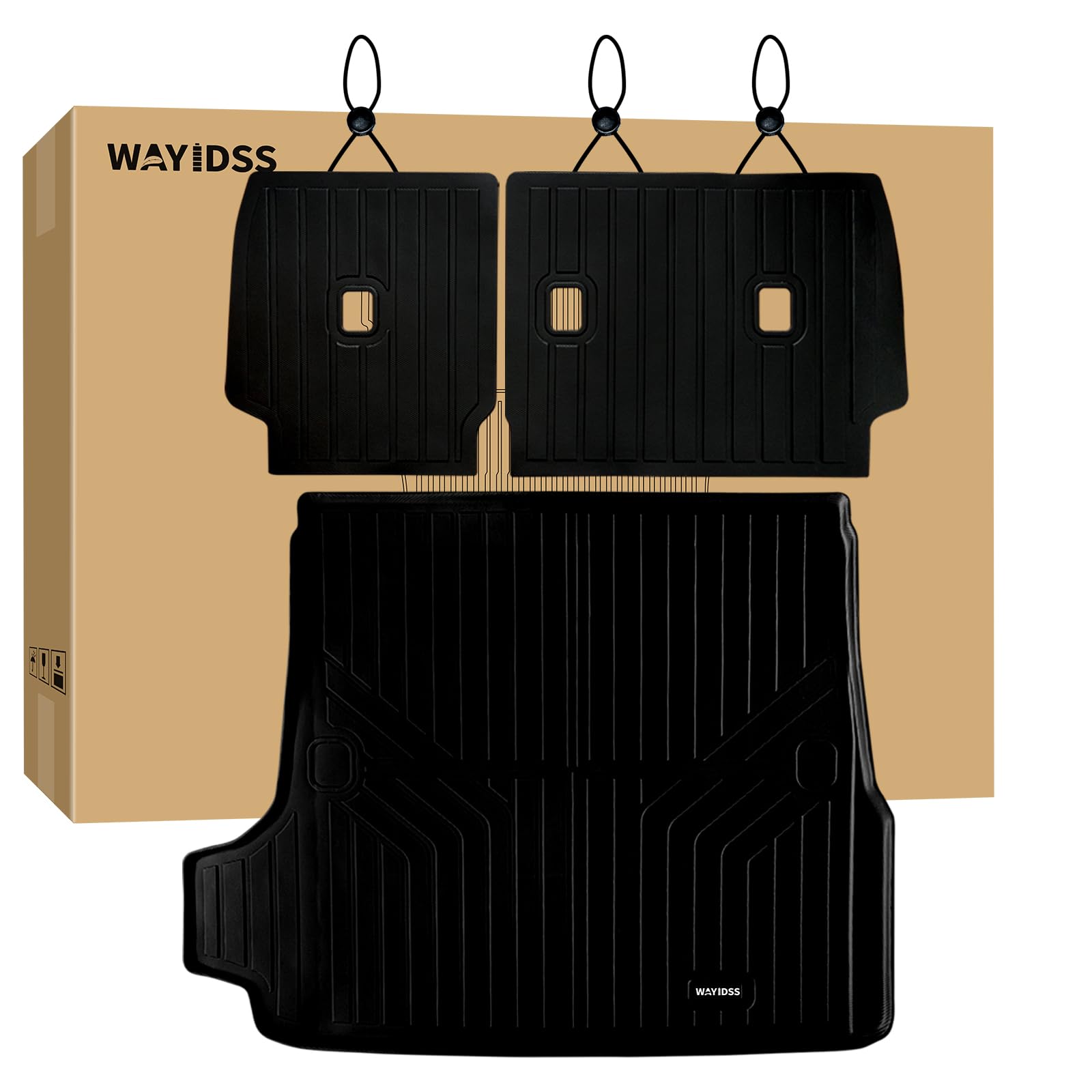 Photo 1 of Trunk Mat for 2025 Toyota 4Runner Gas?Non Hybrid EV & i-Force MAX? 5-Seater All Weather Protection TPE Rubber Trunk Liner - Velcro Backrest Protector for Cargo Liners Accessoriess Odorless Anti-Slip