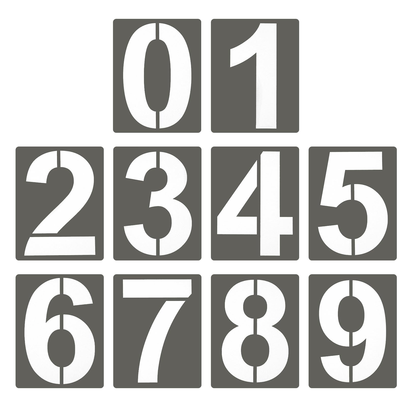 PATIKIL 10 Inch Large Plastic Number Stencils, 10 Pcs Reusable Number Stencil for Painting Spraying on Wall, Wood, Home
