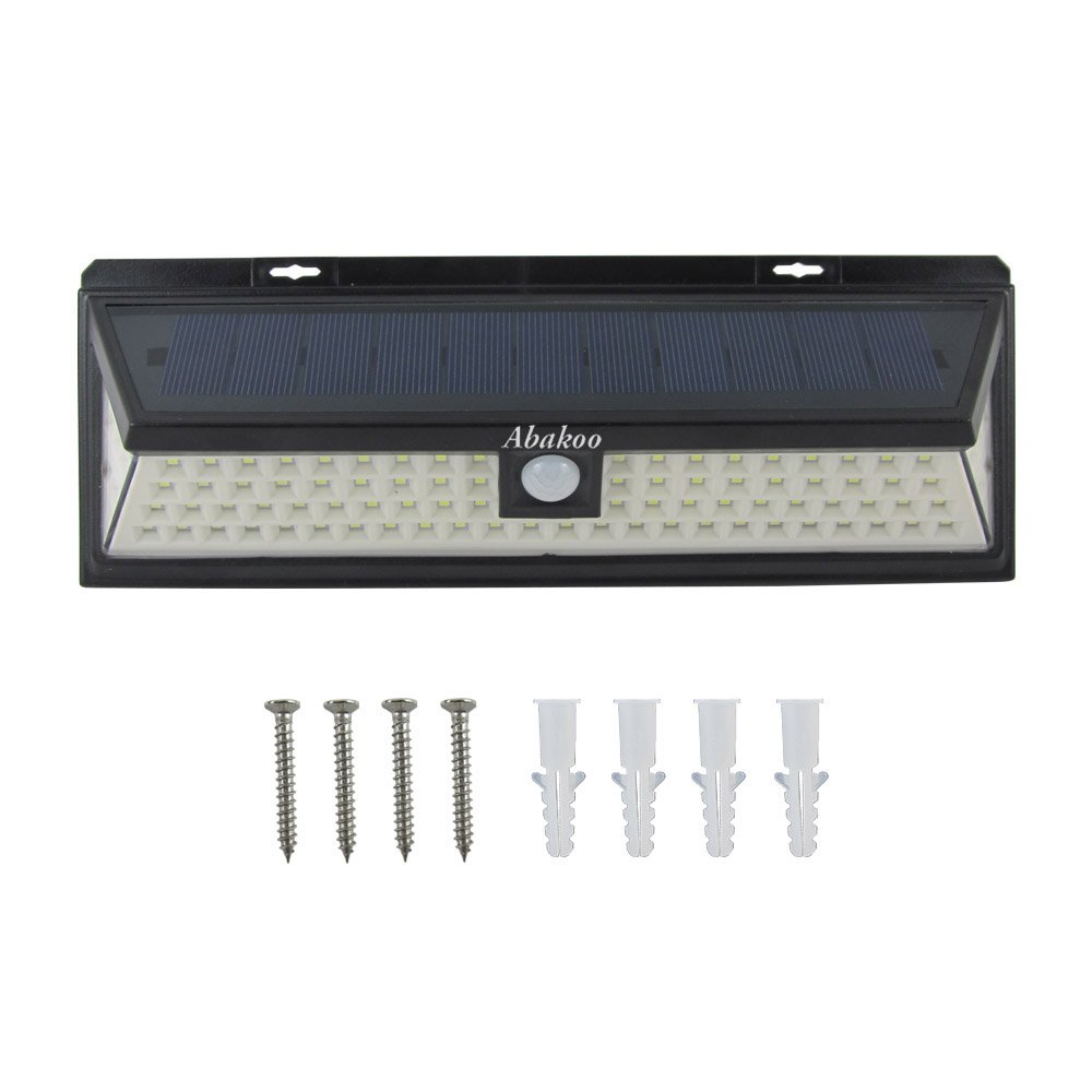 Abakoo Upgraded Solar LED Light, 90 LEDs Super Bright Outdoor Motion Sensor Solar Powered Lights, Waterproof Wide Lighting Angle, for Back Door Step Stair Fence Deck Driveway Patio Yard Garden(1 PACK)